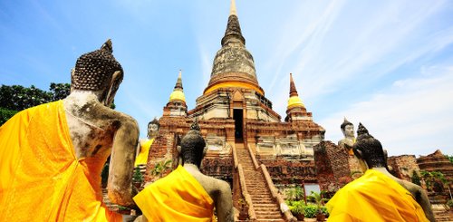 Ehemalige Hauptstadt des Königreichs Siam Ayutthaya Thailand UNESCO Welterbe und eines der Highlights jeder Tour auf den Spuren des royalen Thailand.