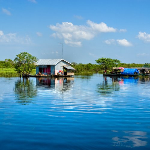 Hausboot am Tonle Sap See