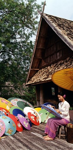 traditionelle Papierschirme Chiang Mai