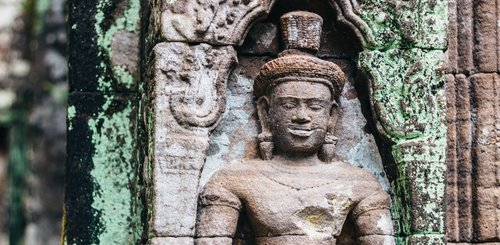 Fassade von Wat Phou in der Region Champasak Südlaos