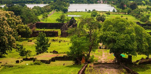 Wat Phu eindrucksvolles UNESCO Welterbe in Suedlaos