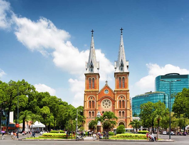 Notre Dame Kathedrale in Ho Chi Minh City Saigon Vietnam Indochina