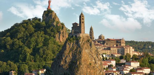 Le Puy-en-Velay - Saint-Michel d'Aiguilhe-Kapelle, und Notre-Dame-de-France-Statue  