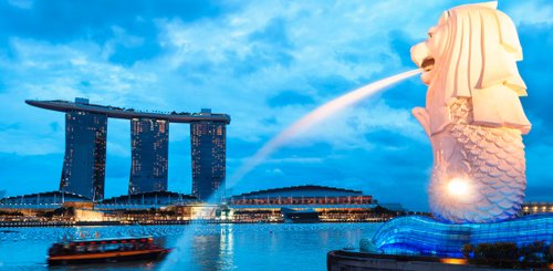 Merlion Singapur Skyline