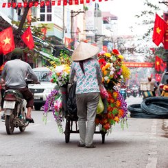 Haendler Markt Hanoi Vietnam