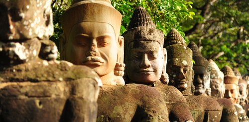 Statuen Angkor Thom Kambodscha