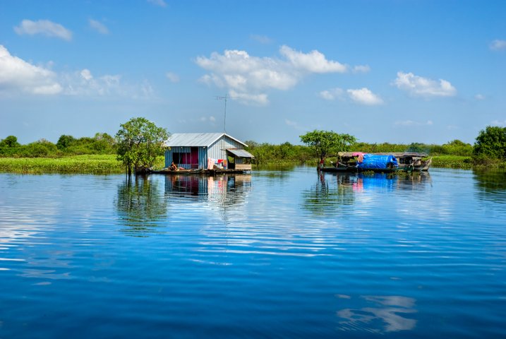 Hausboot am Tonle Sap See