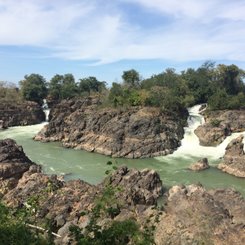 der Mekong formt die Flusslandschaft in Südlaos