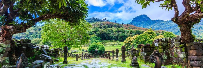 Vat Phou oder Wat Phu ist UNESCO Welterbe und liegt im Süden von Laos in Champasak